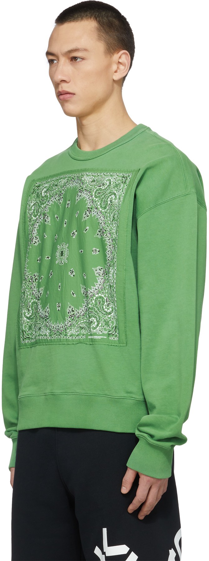 Kenzo: Green 'Bandana' Oversize Crew Sweater - 2