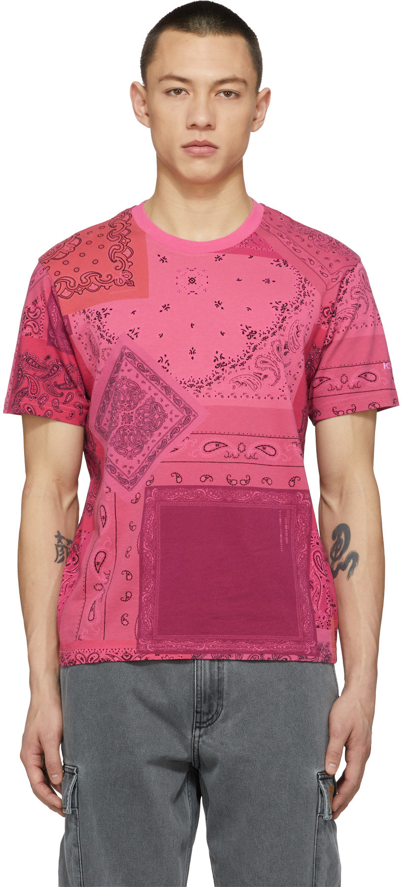 Kenzo: Pink 'Bandana' T-Shirt - 1