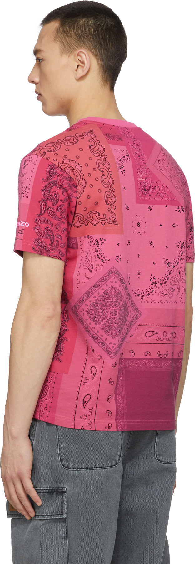 Kenzo: Pink 'Bandana' T-Shirt - 3