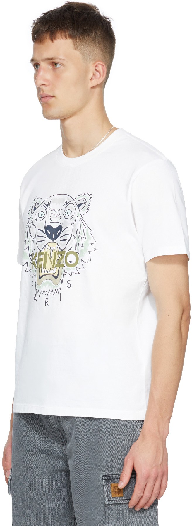 Kenzo: Blanc T-Shirt Tigre Blanc - 2