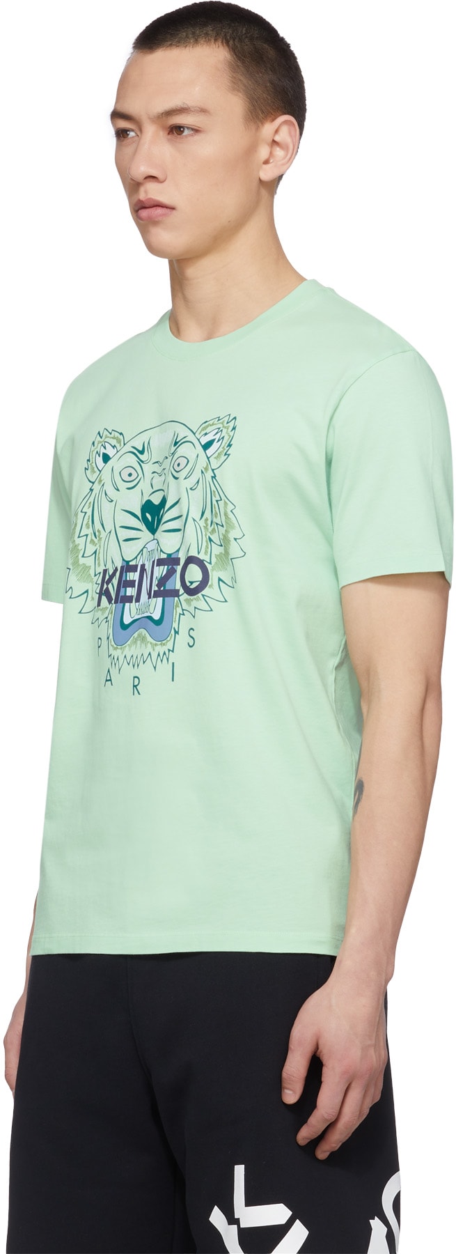 Kenzo: Vert T-Shirt Tigre Vert - 2