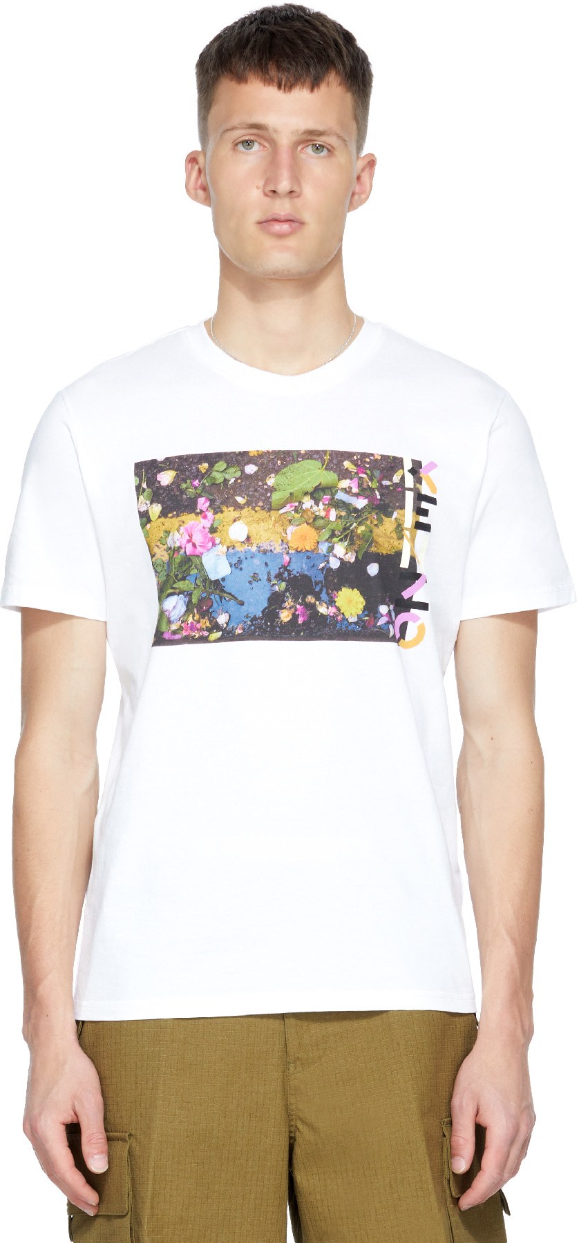 Kenzo: White Logo Graphic T-Shirt - 1