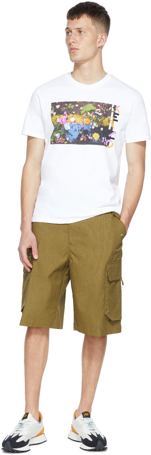 Kenzo: White Logo Graphic T-Shirt - 4