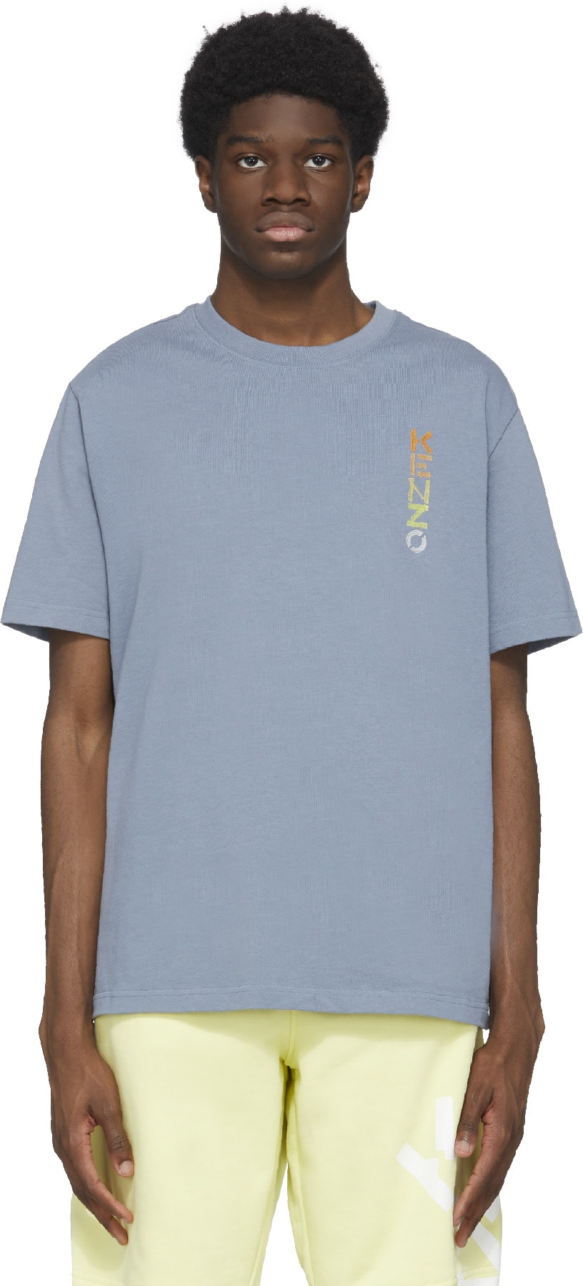 Kenzo: Blue Embroidered Logo T-Shirt - 1