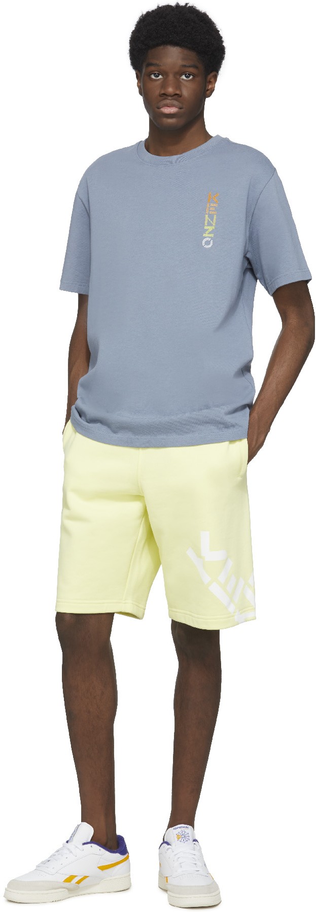 Kenzo: Blue Embroidered Logo T-Shirt - 4