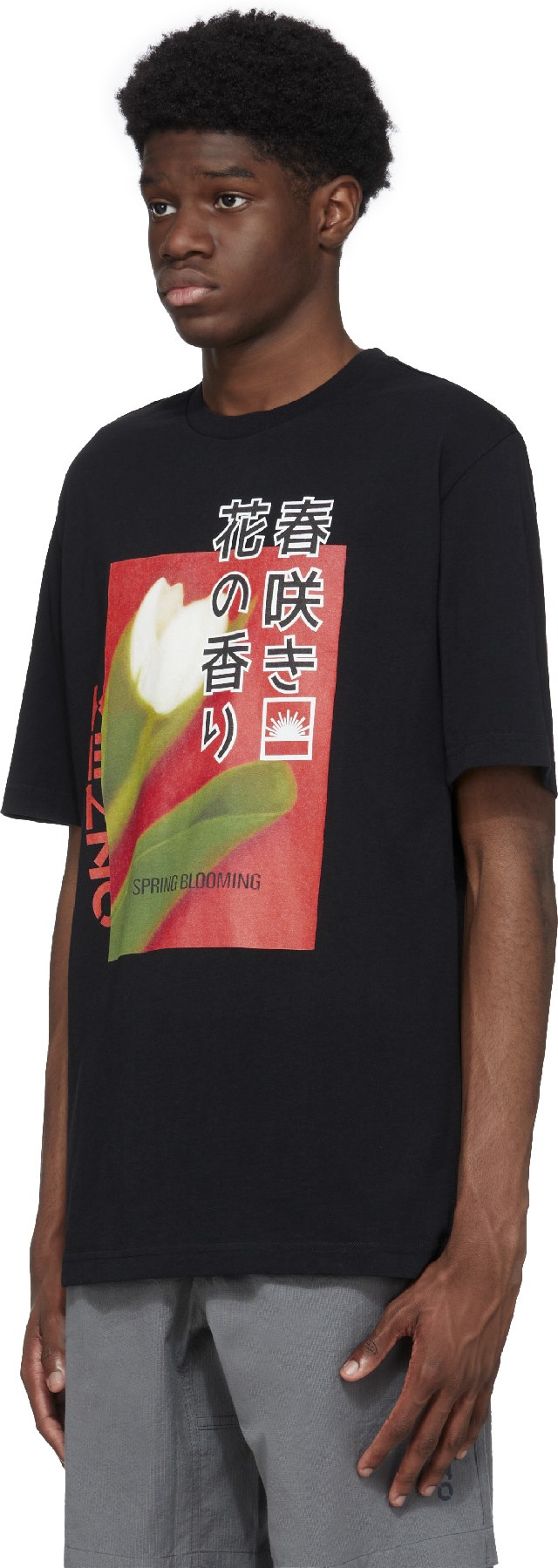 Kenzo: Noir T-Shirt 'Daisy and Tulip' Noir - 2