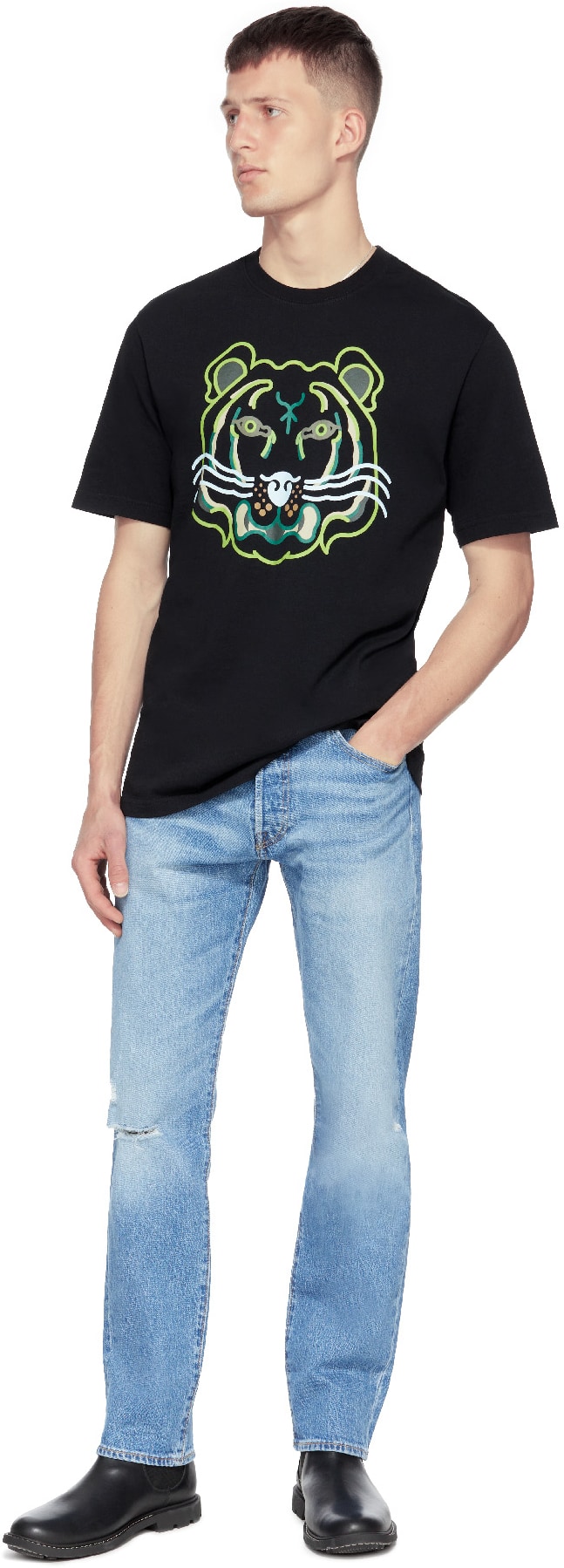 Kenzo: Black K-Tiger Graphic T-Shirt - 4