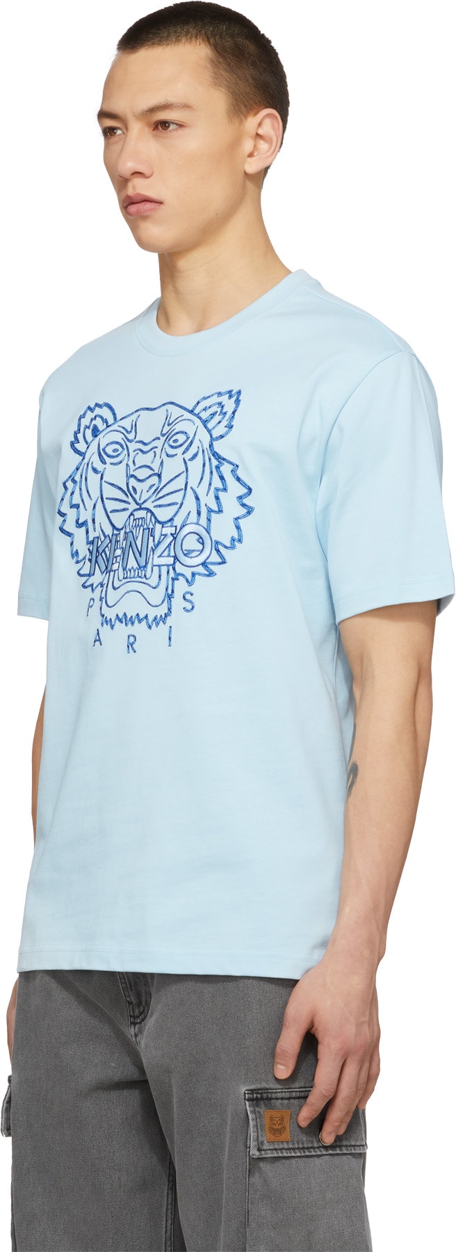 Kenzo: Blue Climbing Rope Tiger T-Shirt - 2