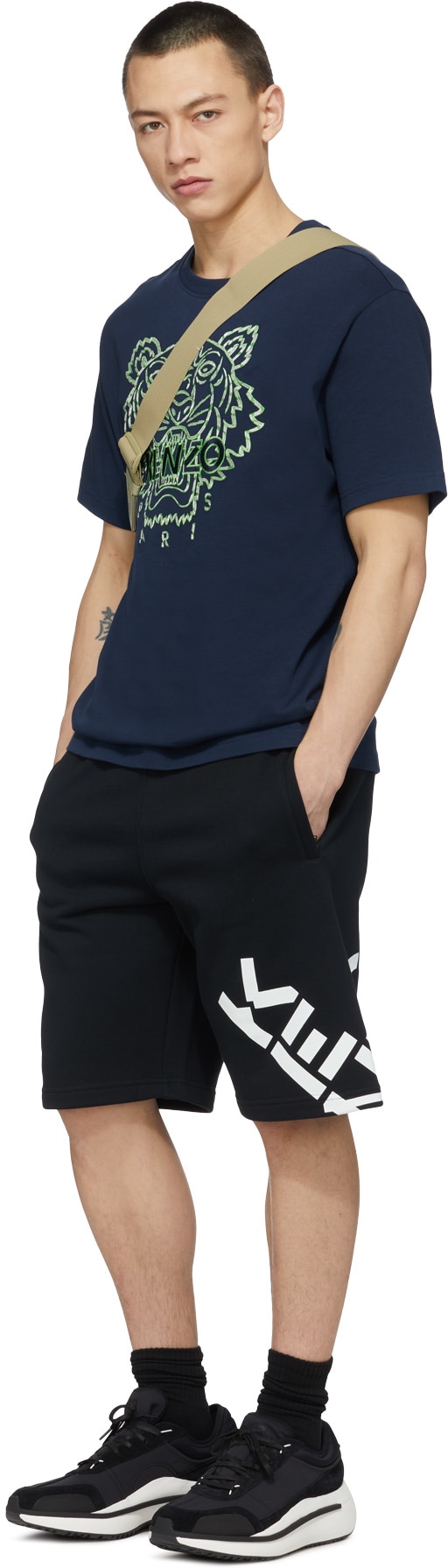 Kenzo: Bleu T-Shirt Climbing Rope Tigre Bleu - 4