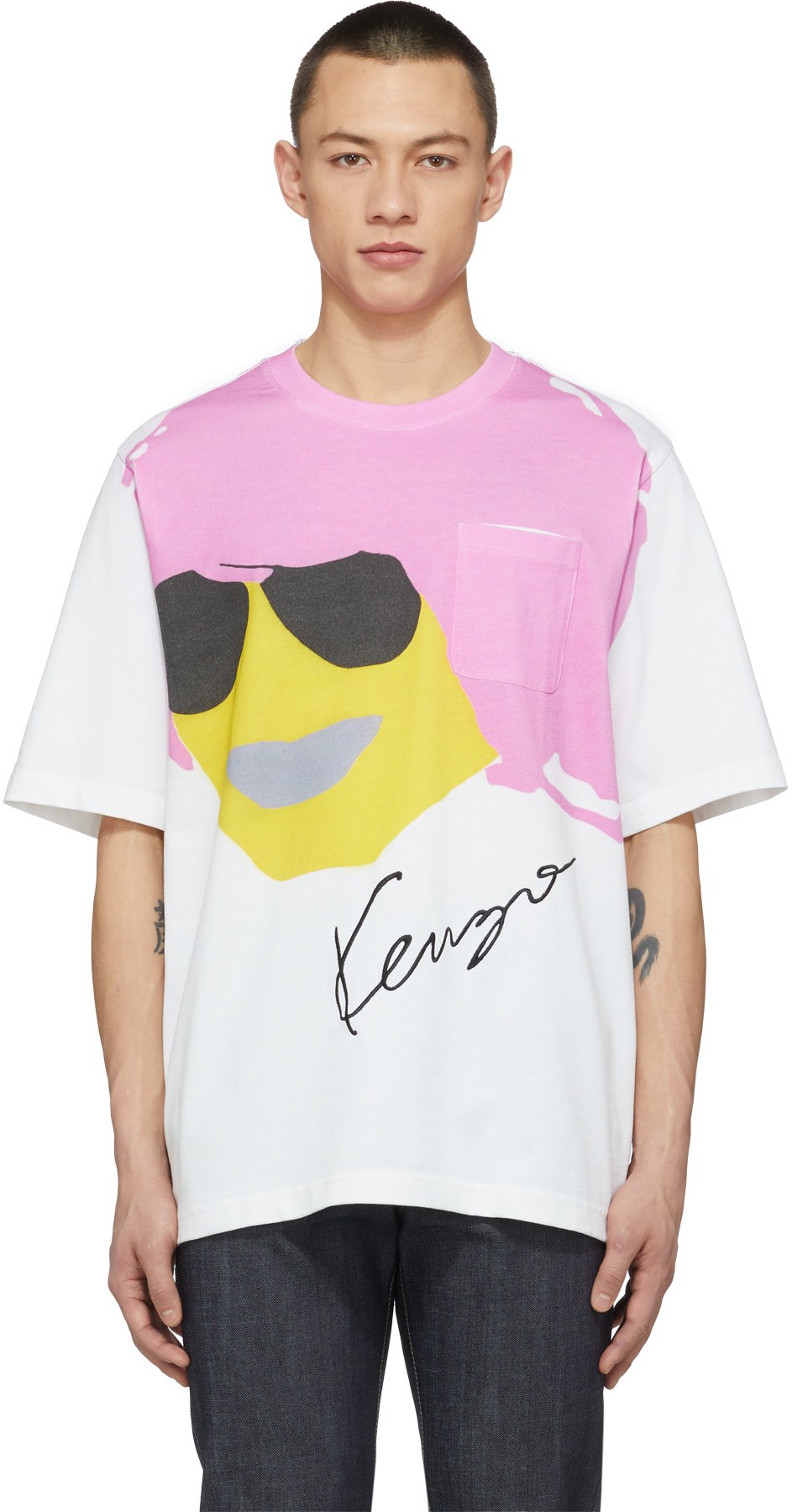 Kenzo: White 'Kenzo Tribute' Oversize T-Shirt - 1