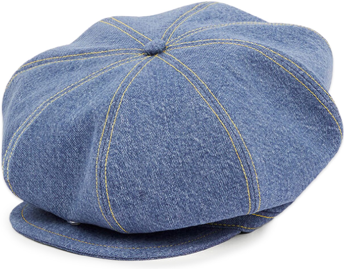 Kenzo: Blue 'Baker Boy' Denim Flat Cap - 1