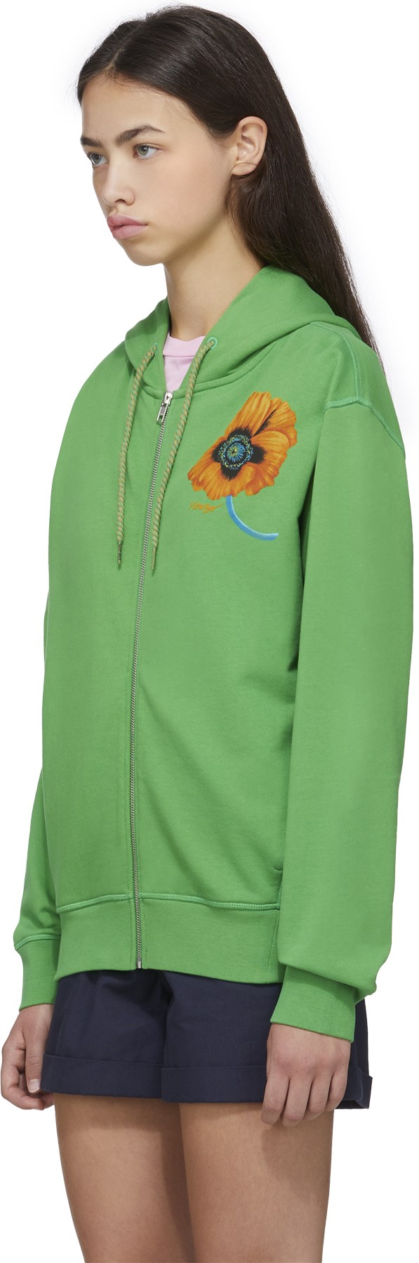 Kenzo: Green 'Kenzo Poppy' Zip Hoodie - 2