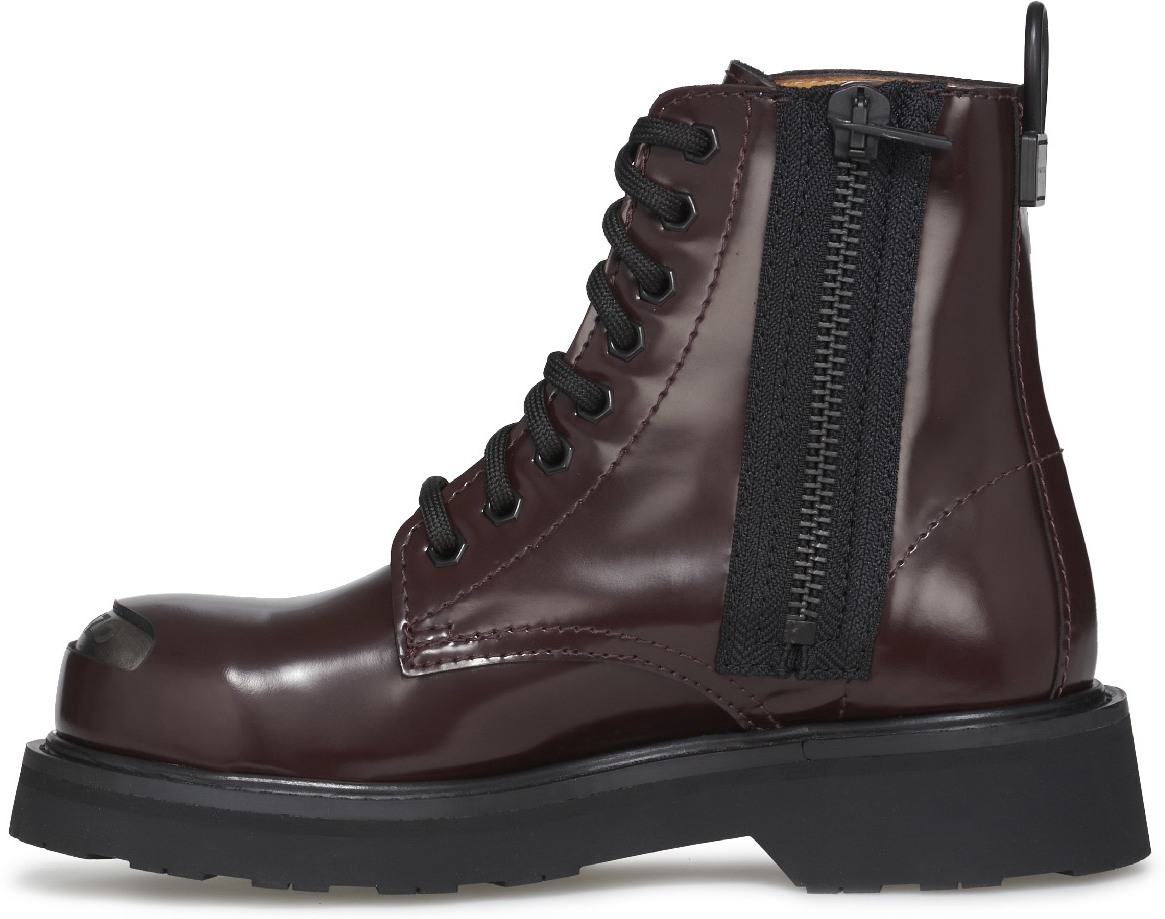 Kenzo: Red Kenzosmile Lace Up Boot - 2