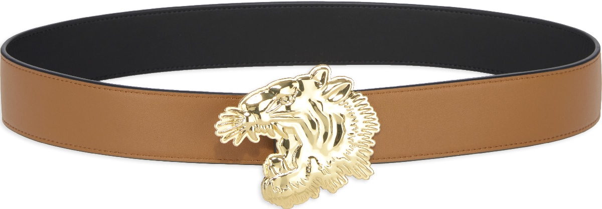 Kenzo: Black 'Tiger Varsity' Wide Reversible Belt - 2