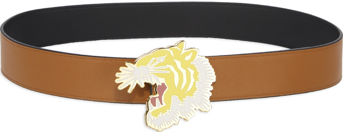 Kenzo: Black 'Tiger Varsity' Wide Reversible Belt - 2