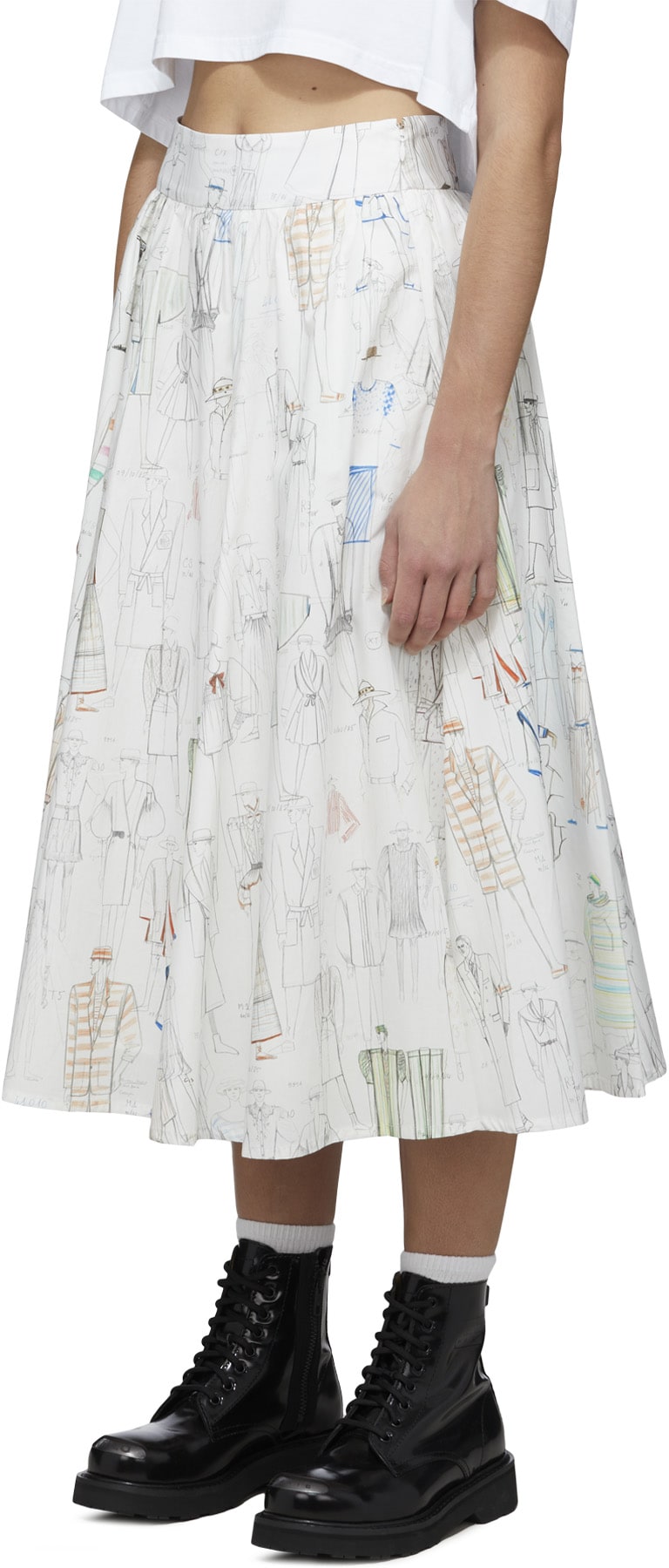 Kenzo: Multicolor 'Kenzo Sketch' Midi Skirt - 2