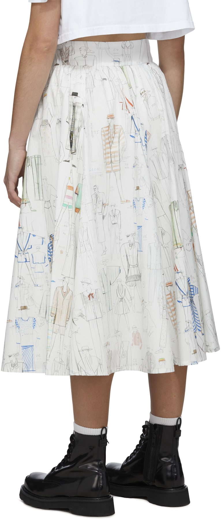 Kenzo: Multicolores Jupe Midi 'Kenzo Sketch' Multicolores - 3