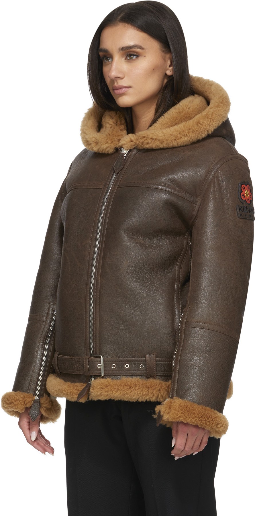 Kenzo: Brown Aviator Jacket - 2