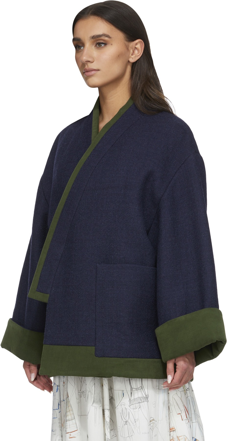 Kenzo: Bleu Veste Kimono Bleu - 2