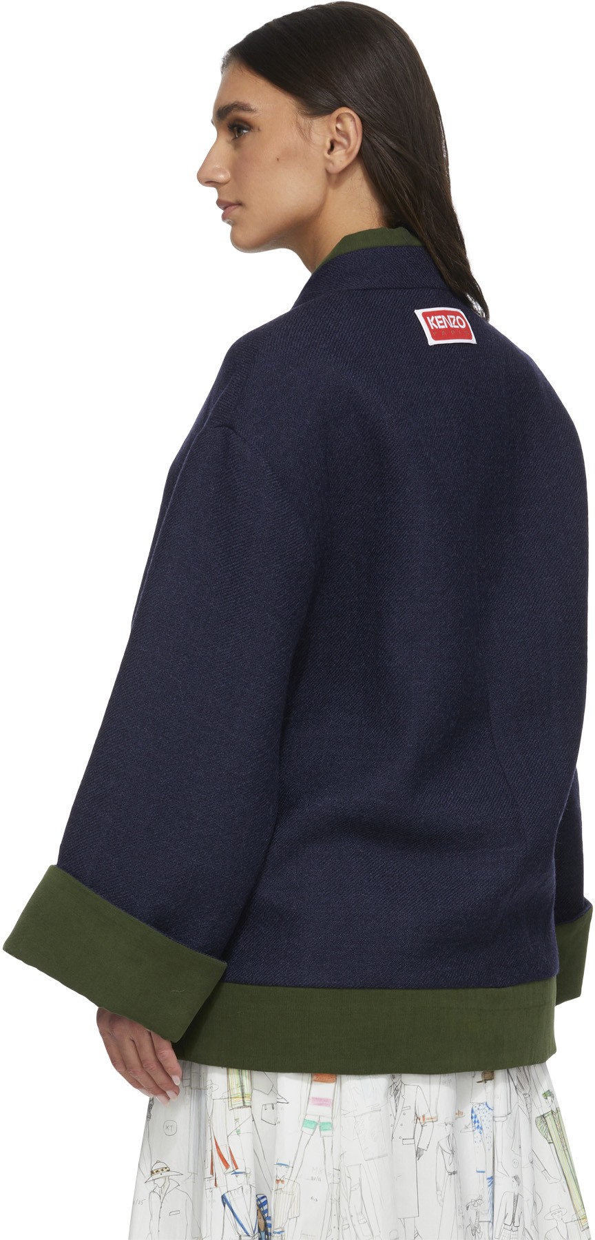Kenzo: Bleu Veste Kimono Bleu - 3
