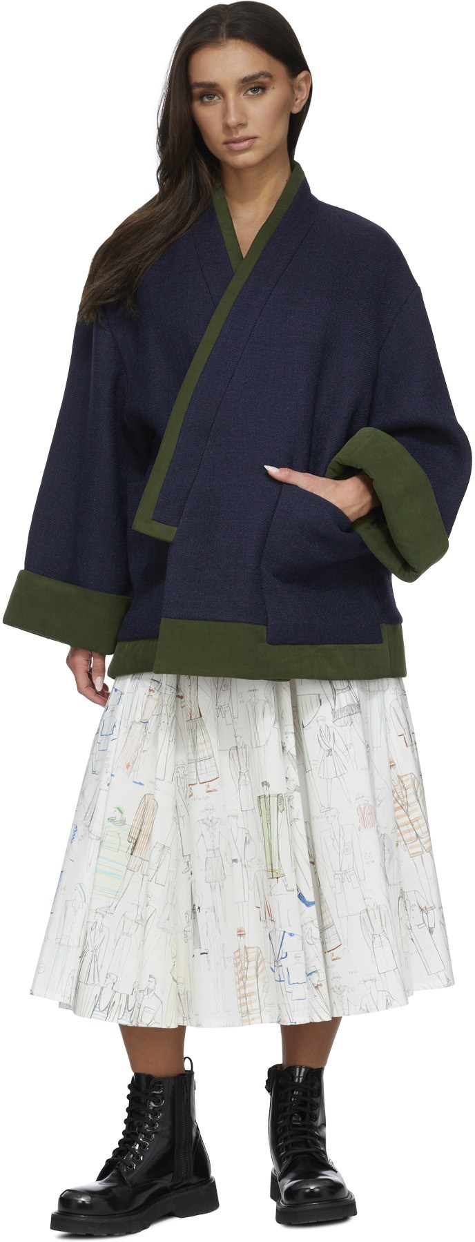 Kenzo: Bleu Veste Kimono Bleu - 4