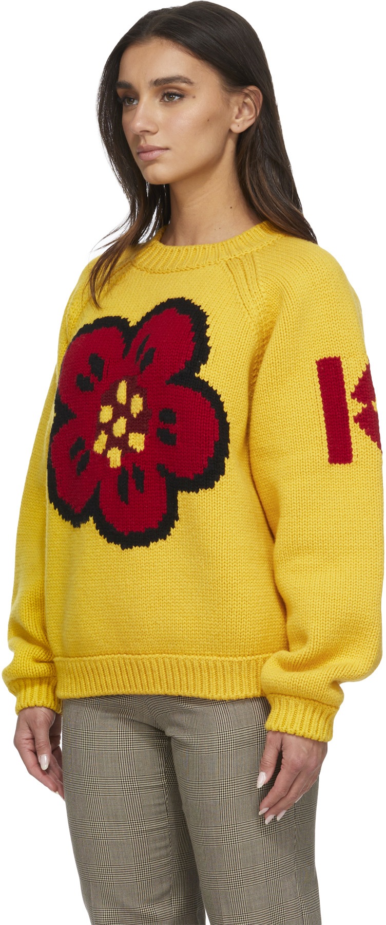 Kenzo: Jaune Pull en Tricot 'Varsity' Jaune - 2