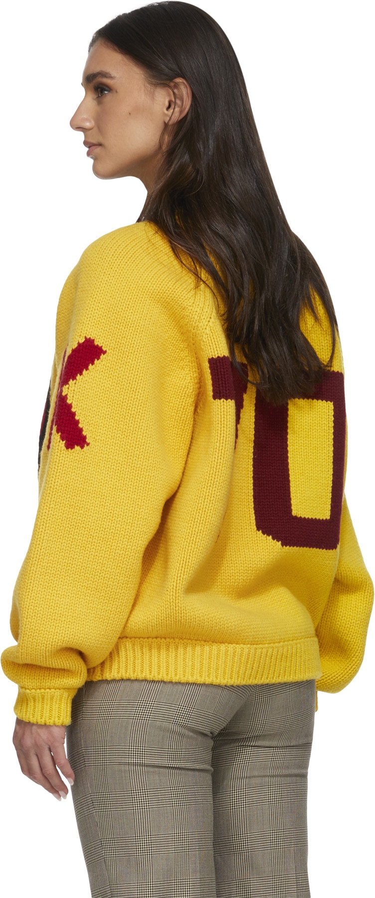 Kenzo: Jaune Pull en Tricot 'Varsity' Jaune - 3