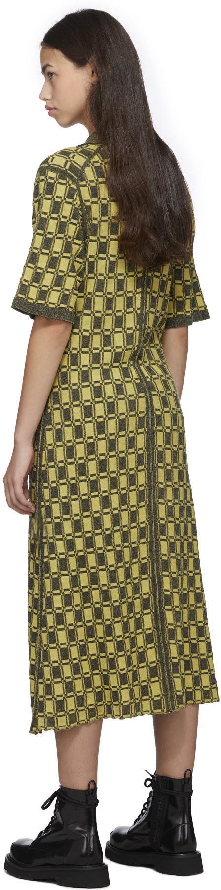 Kenzo: Yellow Jacquard Polo Dress - 3