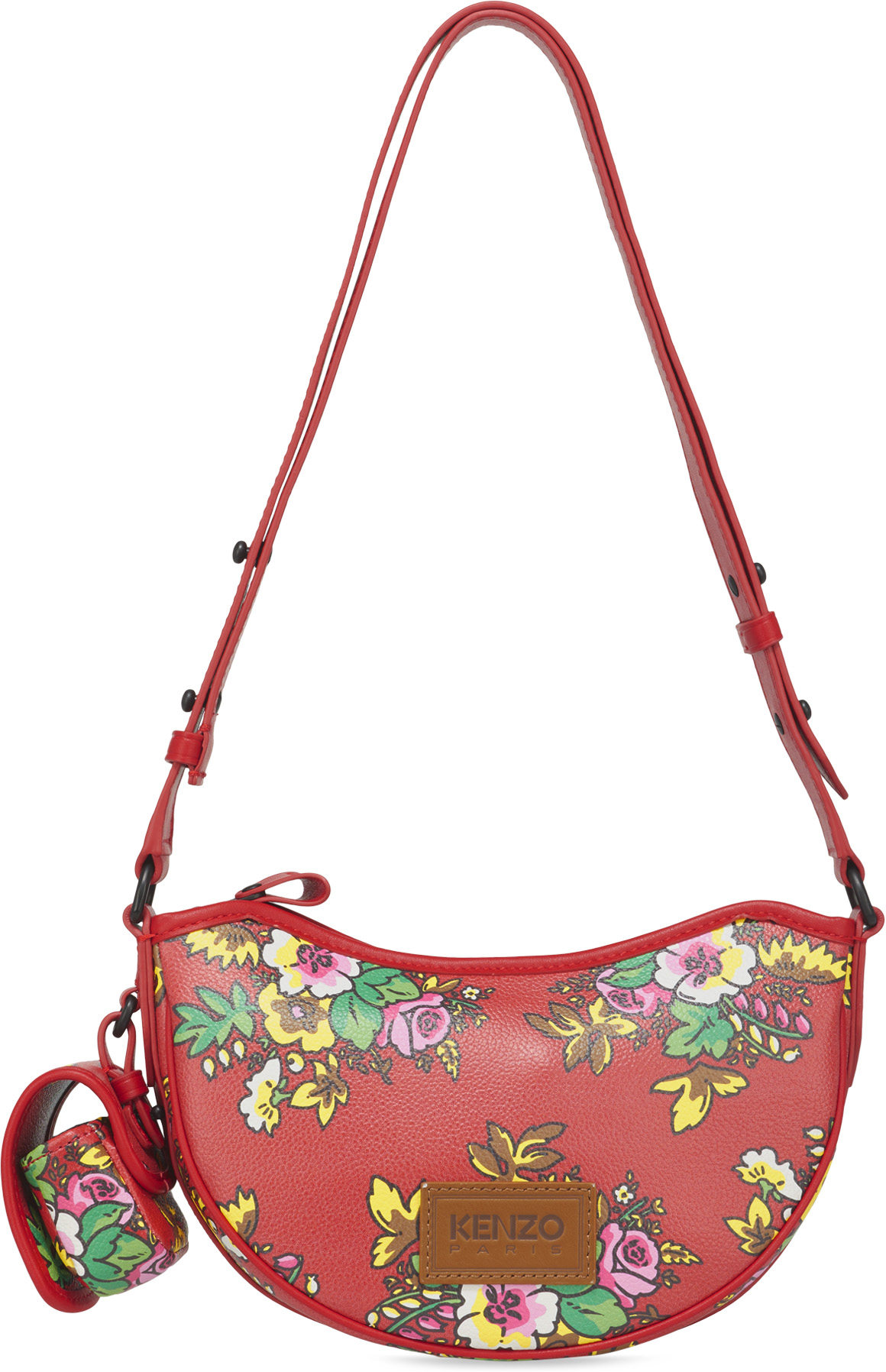 Kenzo: Red Courier 'Pop Bouquet' Shoulder Bag - 1