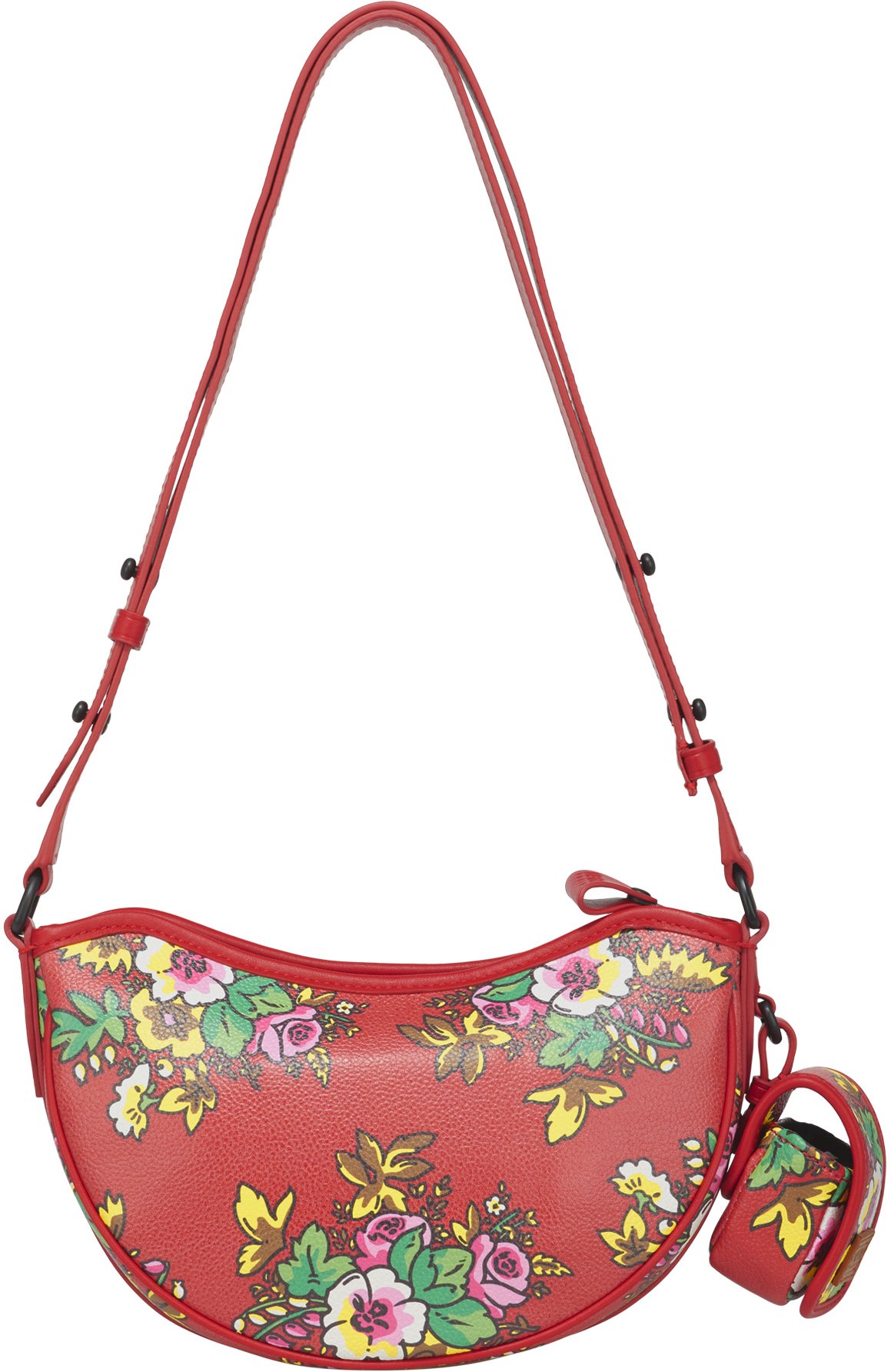 Kenzo: Red Courier 'Pop Bouquet' Shoulder Bag - 2