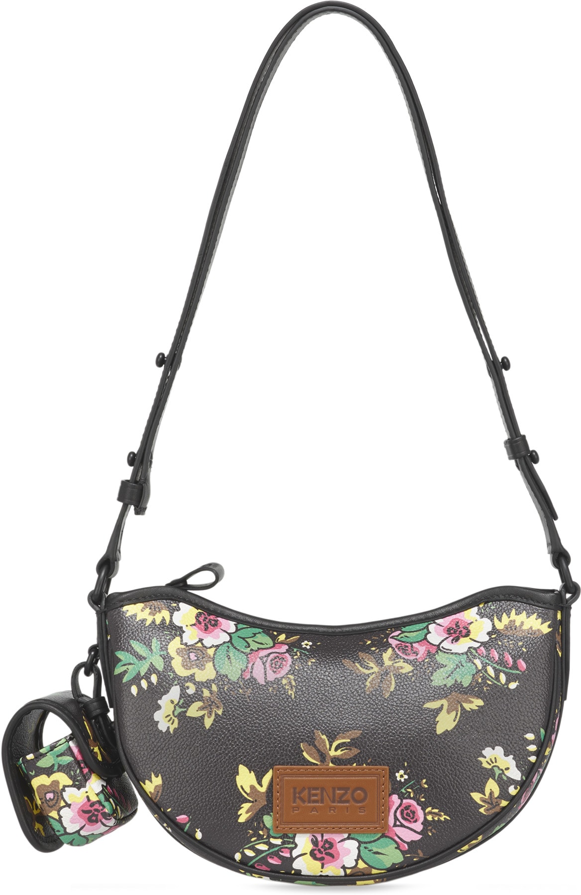 Kenzo: Black Courier 'Pop Bouquet' Shoulder Bag - 1