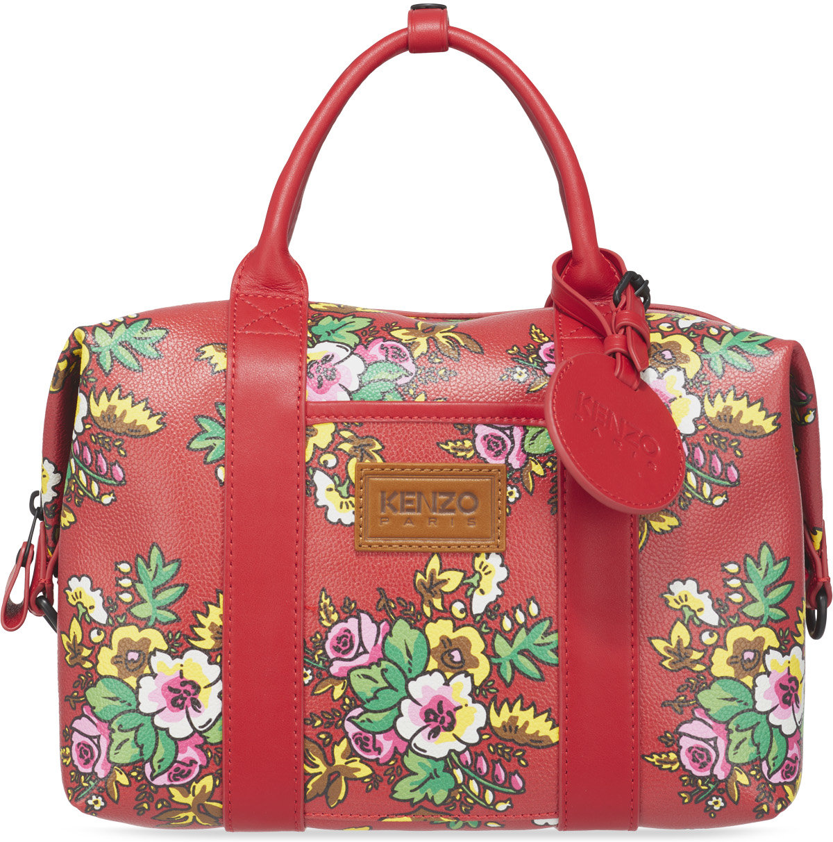 Kenzo: Red Courier 'Pop Bouquet' Bag - 1