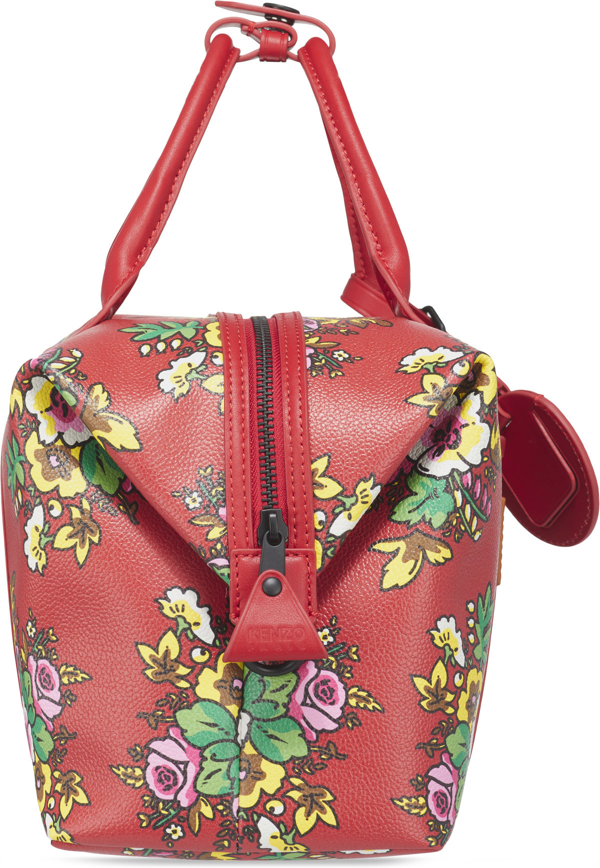 Kenzo: Red Courier 'Pop Bouquet' Bag - 3