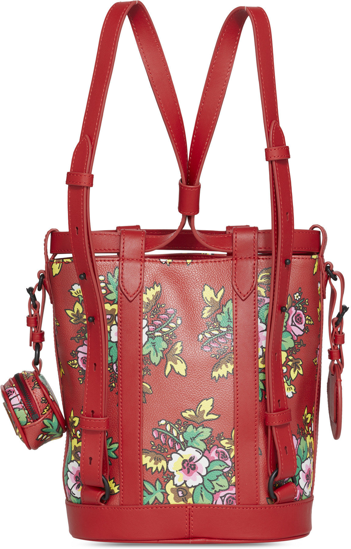 Kenzo: Red Courier 'Pop Bouquet' Bucket Bag - 2