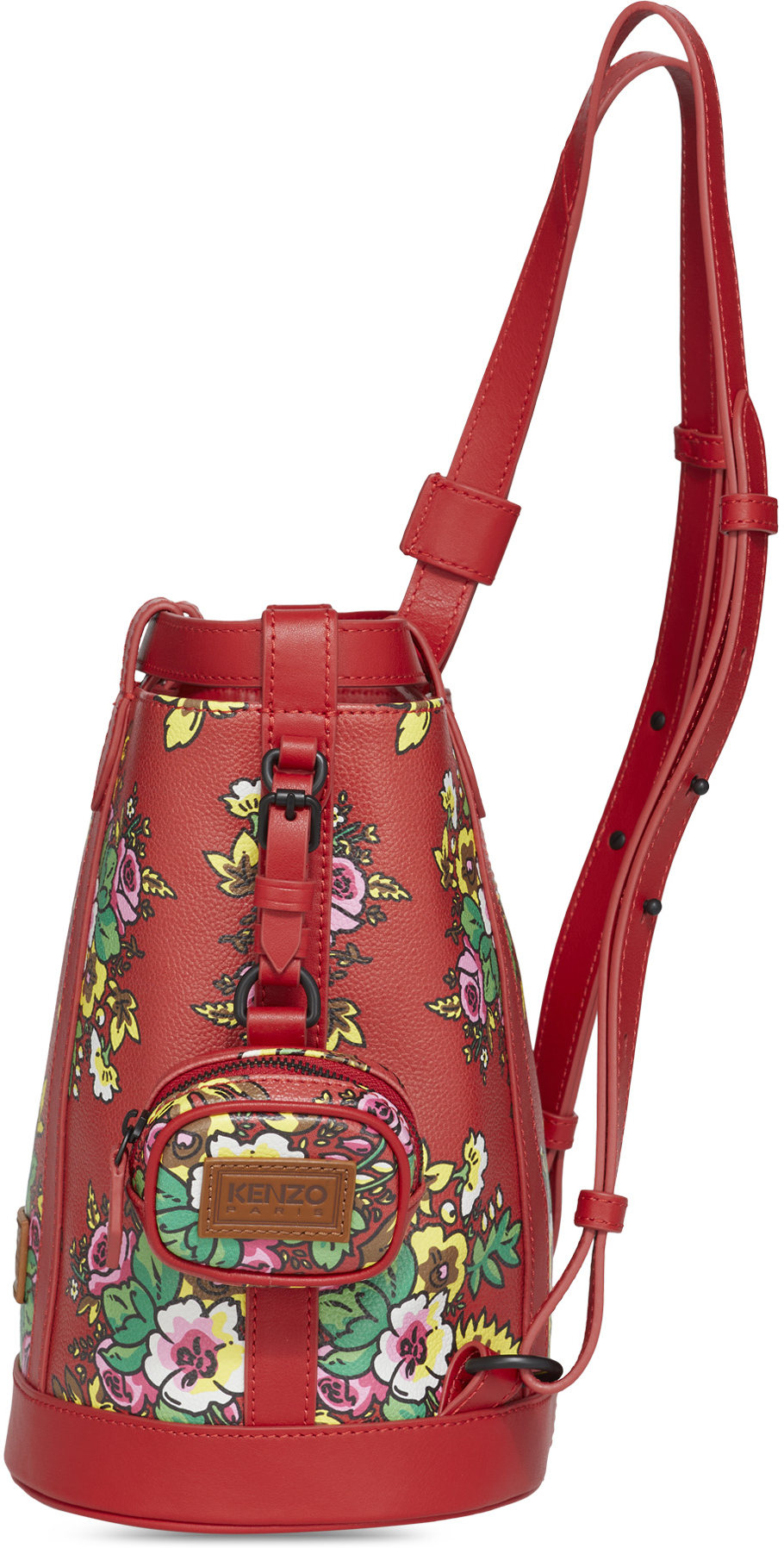 Kenzo: Red Courier 'Pop Bouquet' Bucket Bag - 3