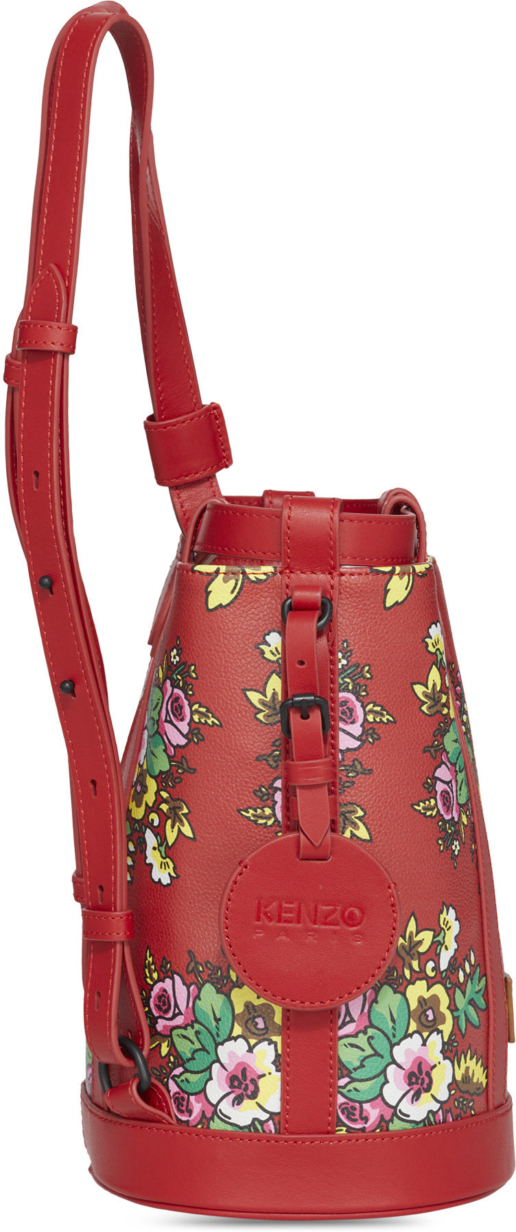 Kenzo: Red Courier 'Pop Bouquet' Bucket Bag - 4