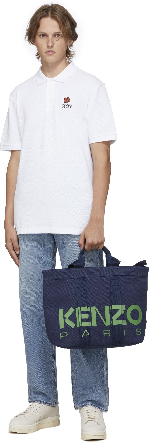 Kenzo: Blue Kenzokaba Large Tote Bag - 3