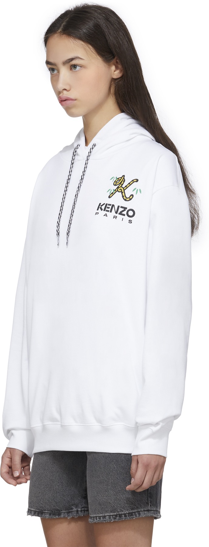 Kenzo: White 'Tiger Tail K' Hoodie - 2