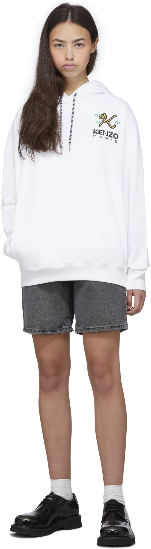 Kenzo: White 'Tiger Tail K' Hoodie - 4