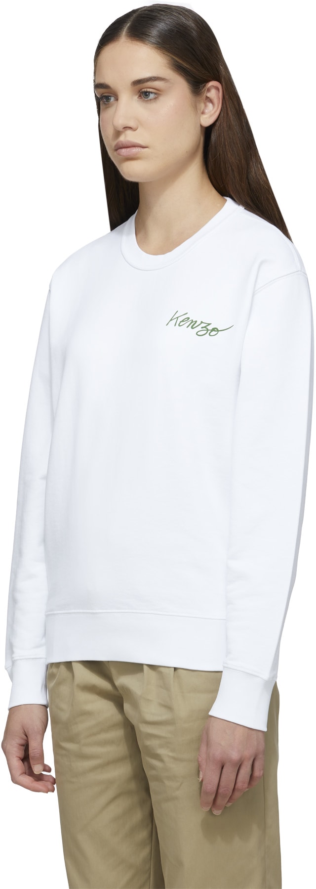 Kenzo: White 'Kenzo Poppy' Crew Sweater - 2