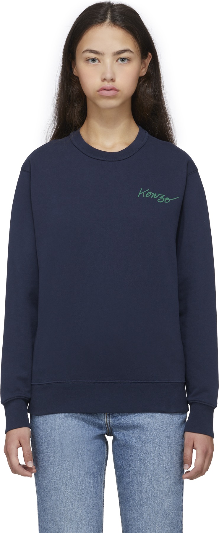 Kenzo: Blue 'Kenzo Poppy' Crew Sweater - 1