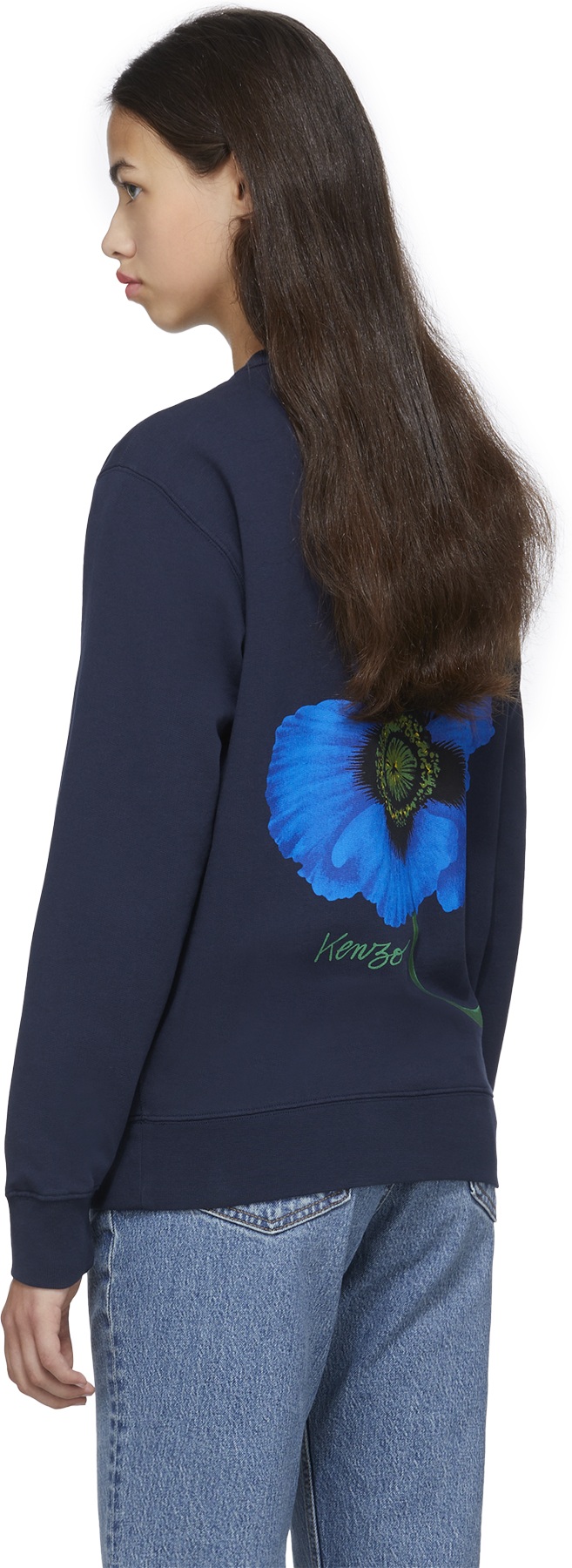 Kenzo: Blue 'Kenzo Poppy' Crew Sweater - 3