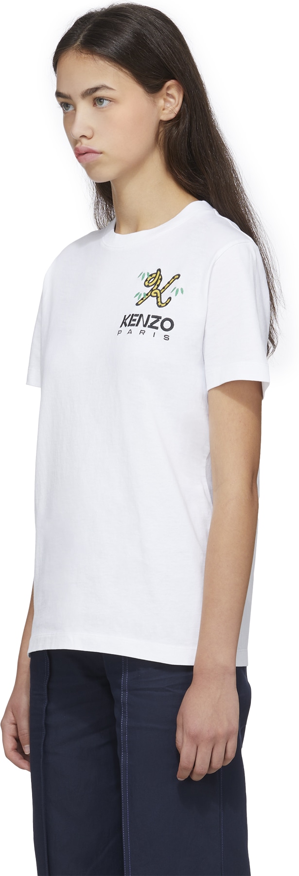 Kenzo White Tiger Tail K Loose T Shirt influenceu Canada influenceu Canada