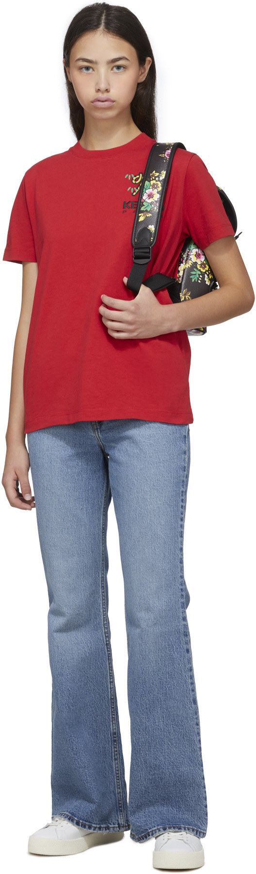 Kenzo: Rouge T-Shirt Loose 'Tiger Tail K' Rouge - 4