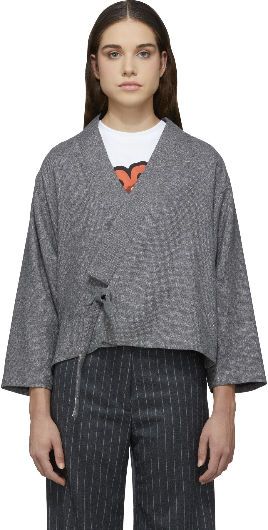 Kenzo: Gris Blouson Kimono Gris - 1