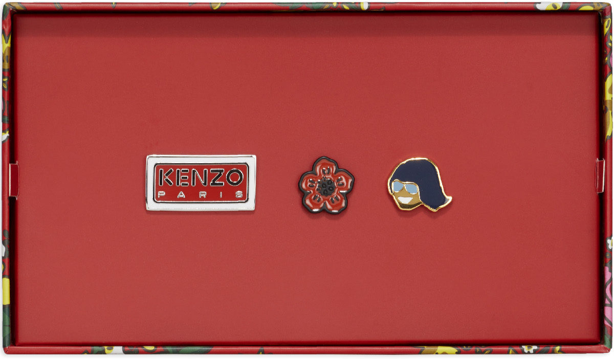 Kenzo: Multicolores Set de 3 Pin's 'Kenzo' Stamp Multicolores - 1