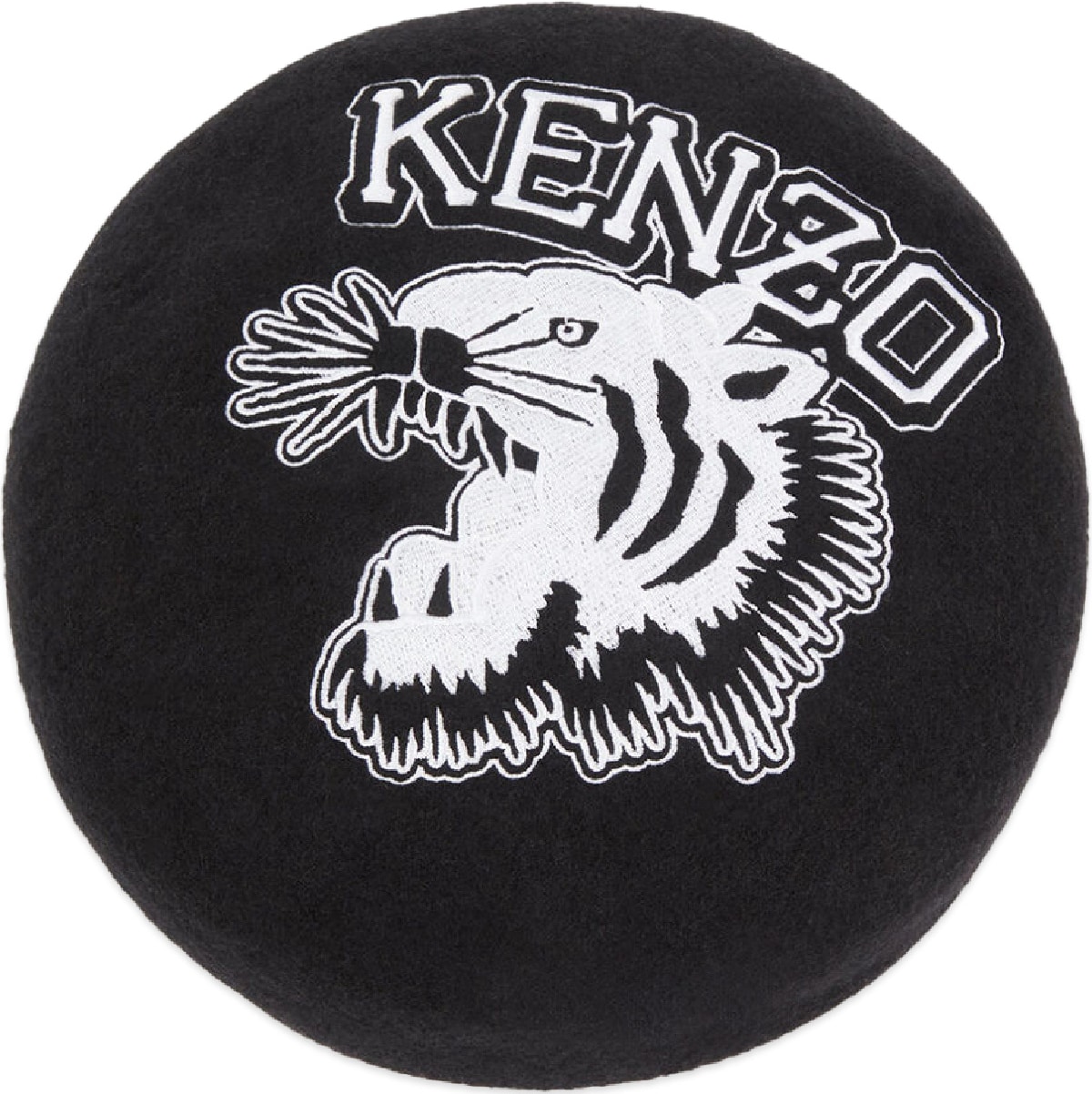 Kenzo: Black 'Varsity' Woollen Beret - 2