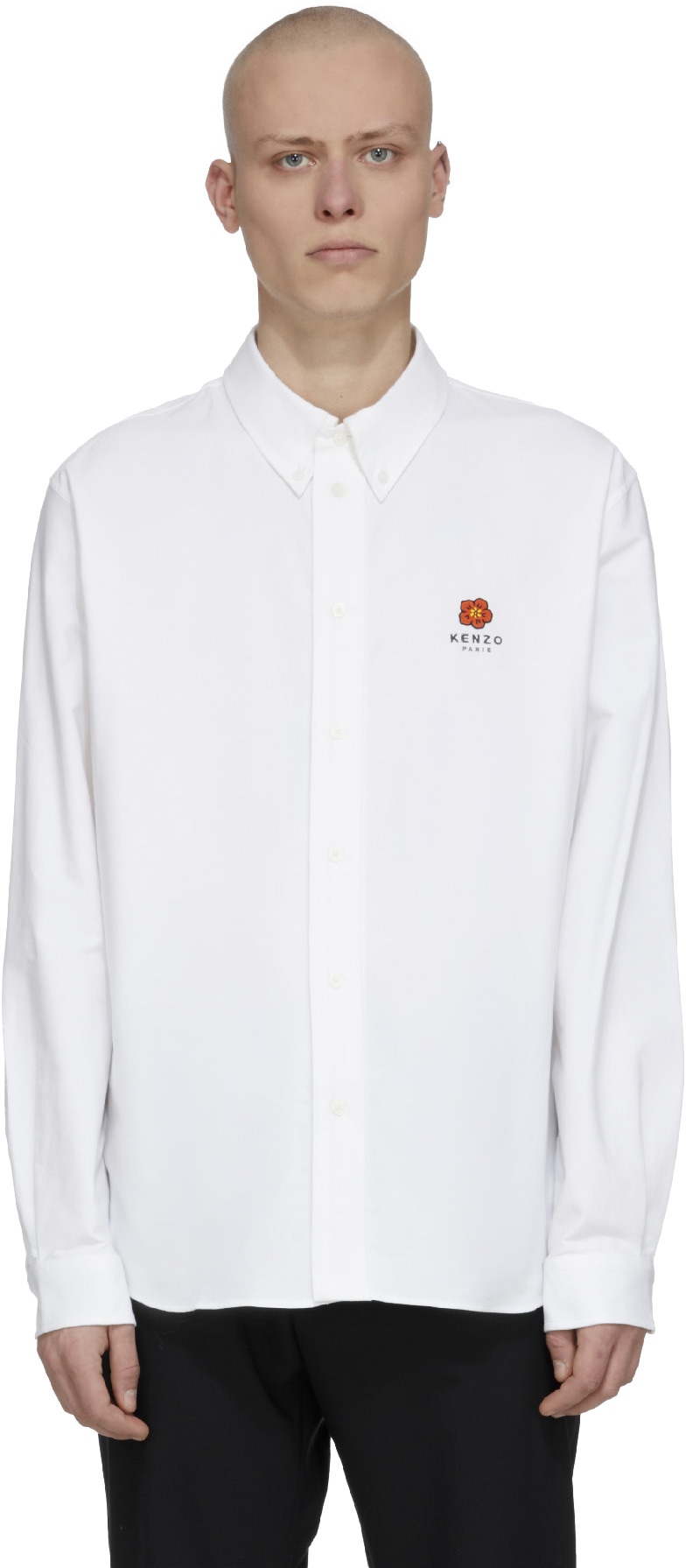 Kenzo: White 'Boke Flower' Crest Casual Shirt - 1