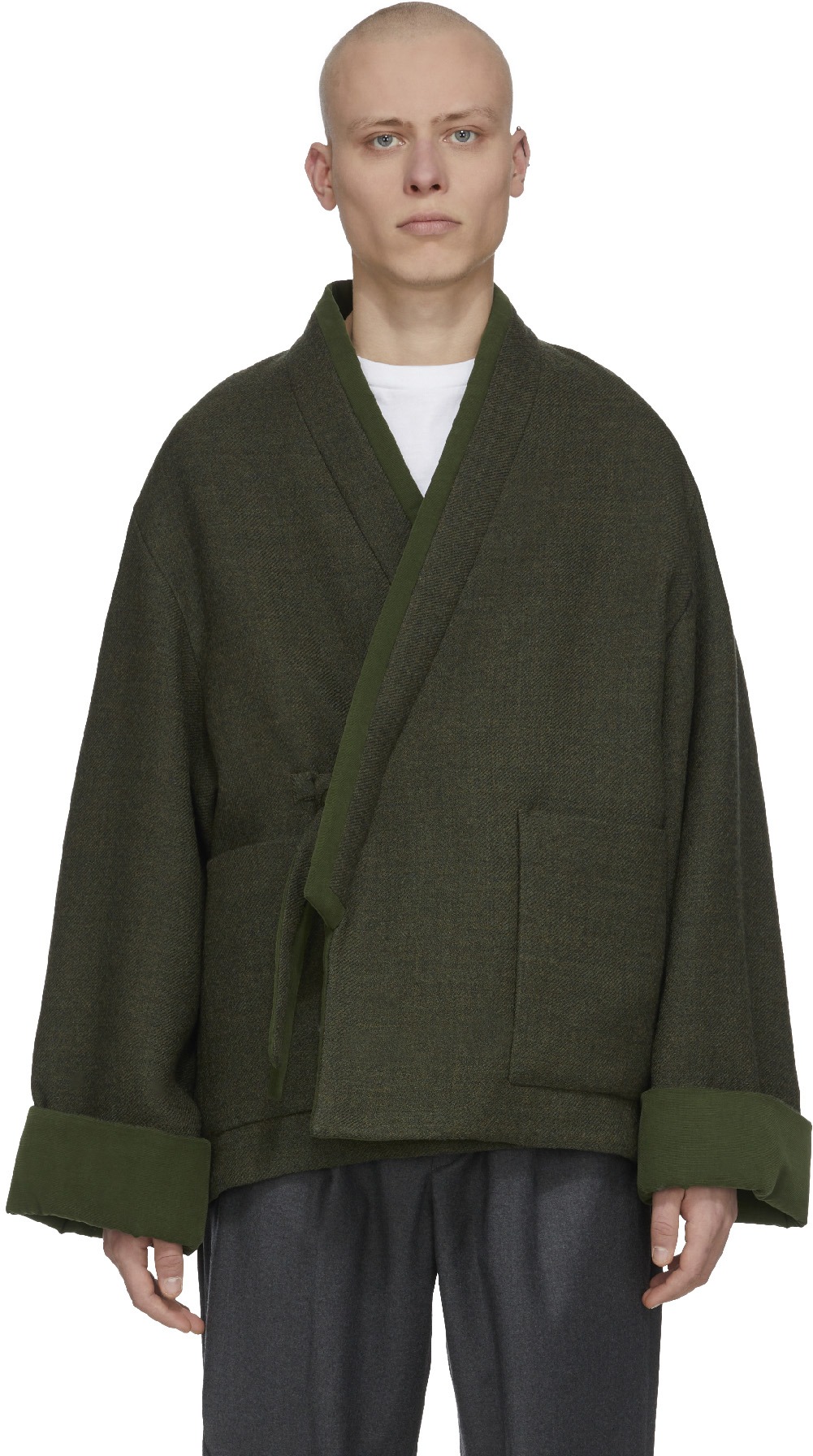 Kenzo: Vert Veste Kimono Vert - 1