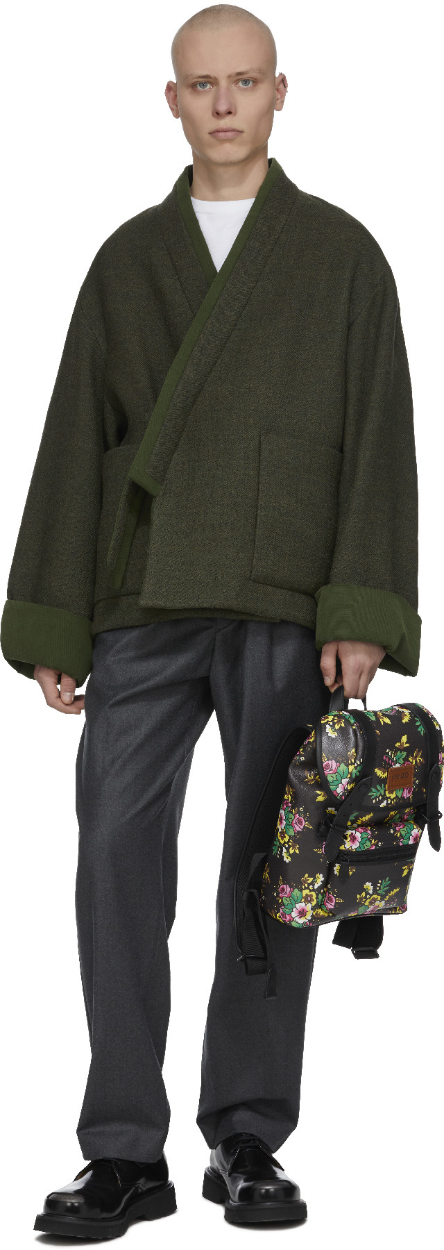 Kenzo: Vert Veste Kimono Vert - 4